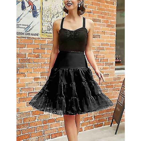 50-tals underkjol Rockabilly Dress Crinoline Tutu Underkjolar för kvinnor - Snngv Black M