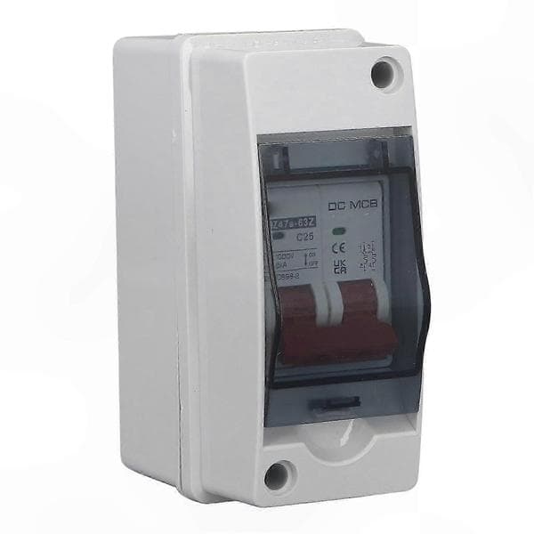 DC 25A Mini Afbryder til Solcelleanlæg, IP65 Vandtæt Afbryder, 1000V DC Max