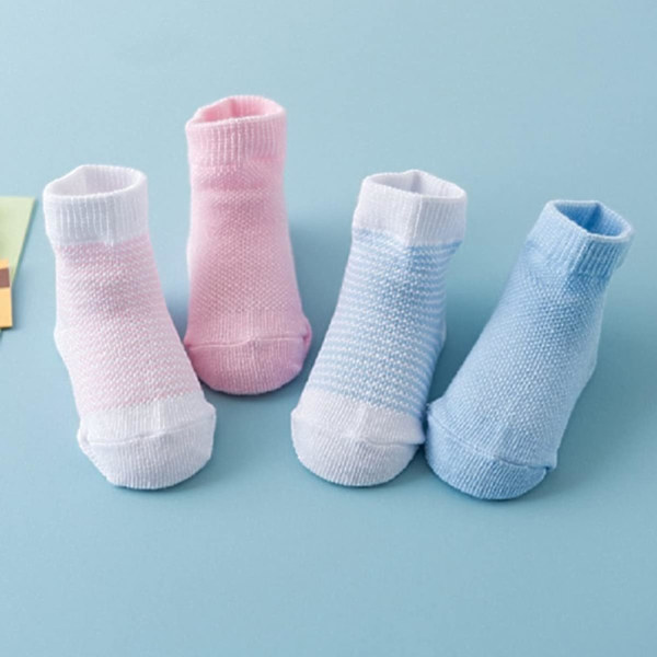 4 par för vantar Bomull Baby Ansikte anti-scratch Blå Nyfödd Scratch Maternal Strumpor Bär Barn Anti- Supplies Lovely