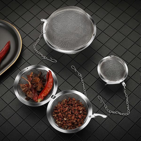 Infuser i rustfrit stål – kugle med fint net og rustfri – til te og hot pot S