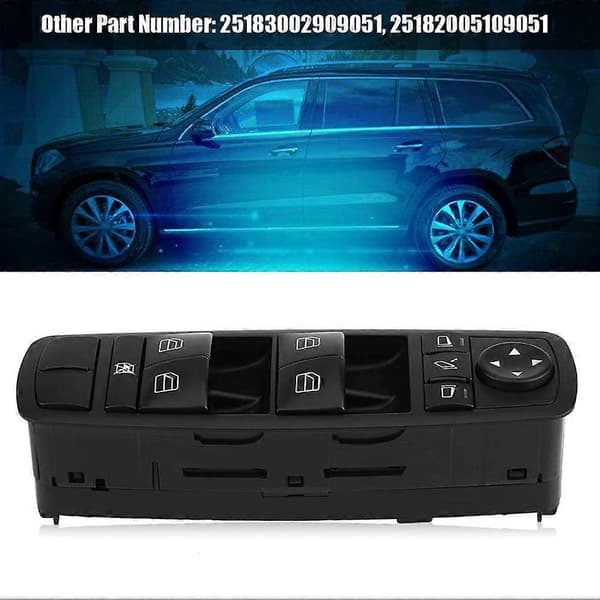 Førerside Power Master Rudekontakt til -Benz ML350 Master 2006-2011 A2518300290, Power Window Master Control Switch, Sort