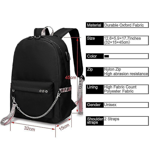 Stray Kids Usb Rygsæk Koreansk Stil Felix Bogtaske Tilbage Til Skolen Drenge Piger Fans Gavepose Mochila_Newway 3