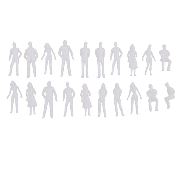 20 stk. 1/50 skala model hvide figurer/mennesker til toglayout