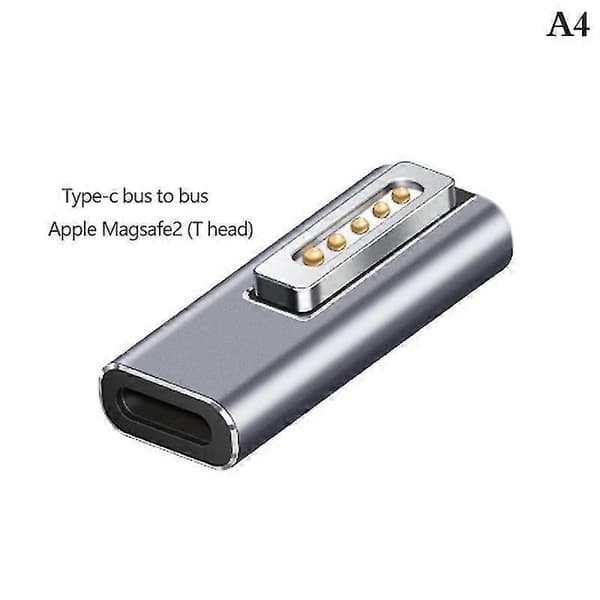 Bärbar omvandling Typ C/dc5.5 Magnetisk Pd-adapterkontaktomvandlare för Magsafe2 Silver A3