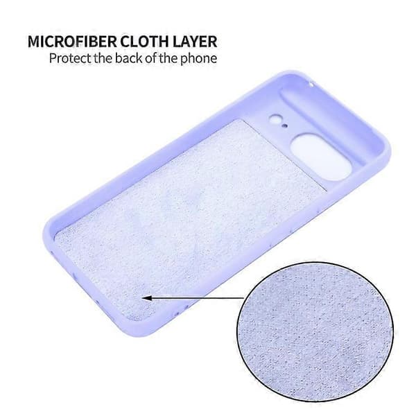 Kompatibel med Google Pixel 8 Anti-Fingeravtryck Mobilskal Flytande Silikon+Mjukt Foder Telefonfodral Baksida Purple