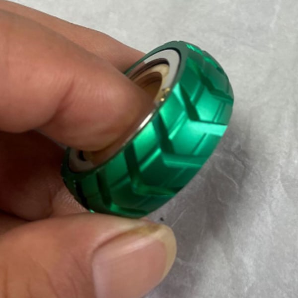 Motorcykel dæk Fidget Ring Funny Stress Relief Finger Træning Rustfrit stål Spinner Ring EDC Legetøj Børn Voksne Gave O