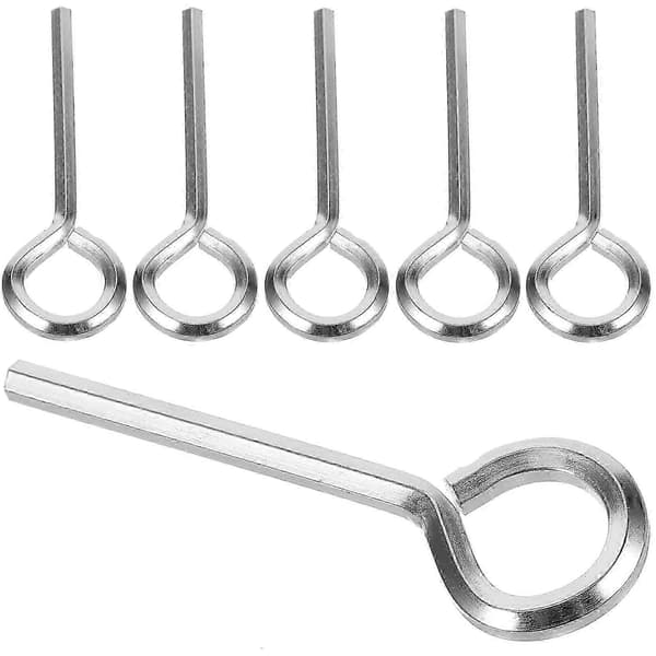 6 stk. standard unbrakonøgle i metal til panikbeslag unbrakonøgle til døre 7x2cm Silver