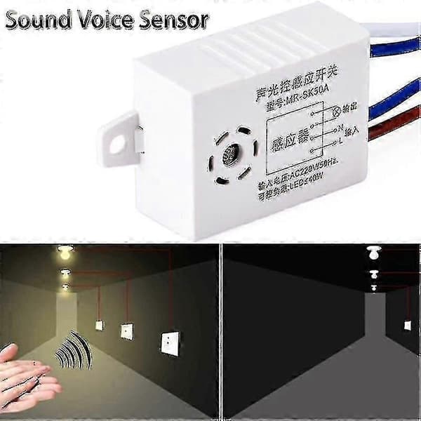 220V Automatisk På/Av Ljusströmbrytare Intelligent Ljudröstsensor