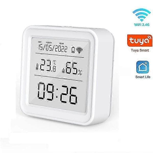 Tuya WIFI Temperatur Fugtighedssensor Indendørs Hygrometer Vit
