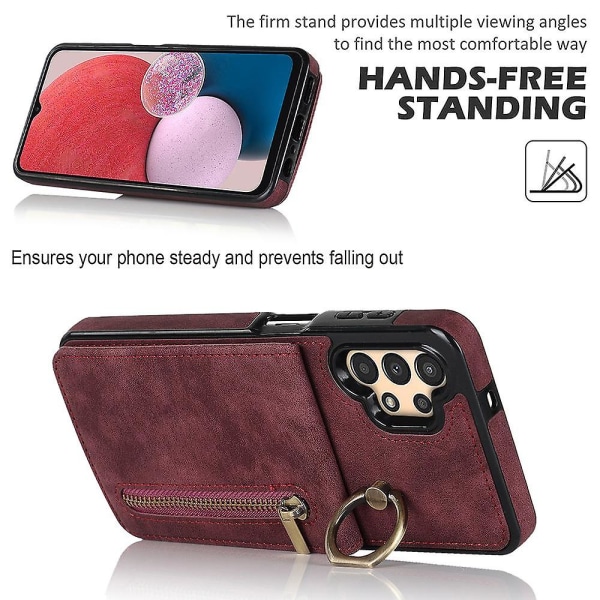 För Samsung Galaxy A13 5G/A13 4G RFID-blockerande Ställ Fodral Retro PU+TPU Plånboks Telefonfodral