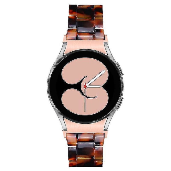 Til Samsung Galaxy Watch 5 40 mm / 44 mm / Watch 5 Pro 45 mm Resin urbånd i rustfrit stål med spændearmbånd Tortoiseshell Color