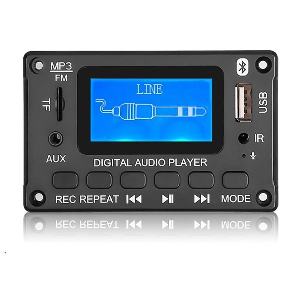 Bil Bluetooth Mp3-dekoderkort Lcd-skærm Mp3-lydmodul Højttalerunderstøttelse FM-radio Aux Usb-dekod