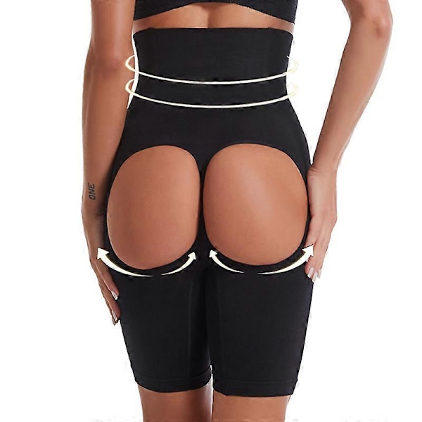 Sexiga Trosor med Magkontroll som Visar Rumpan, Plusstorlek, Formande Underkläder för Kvinnor, Sömlösa, Hög Midja, Rumplyft, Slimmande Shapewear Black 3XL-4XL