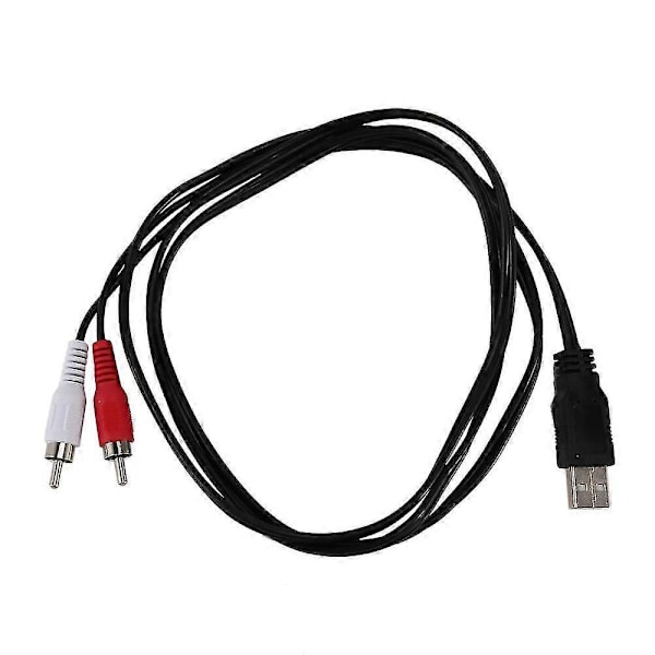 1,5 m USB A hann til 2x RCA Phono AV-kabel TV Aux lydvideoadapter