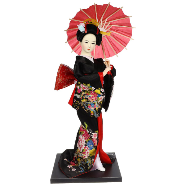 Kimono Geisha Docka Japansk Geisha Staty Skrivbordsdekor Japansk Kimono Girl Staty As Shown 28.5X12.5cm