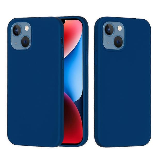 Ensfarvet silikone telefoncover til iPhone 15 Cobalt Blue For iPhone 15 Plus