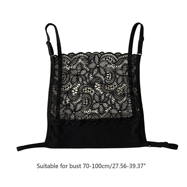 Kvinnors cover Camisole Andas Osynligt Mock Camisole BH Enfärgad överlägg Modesty Panel Väst Black