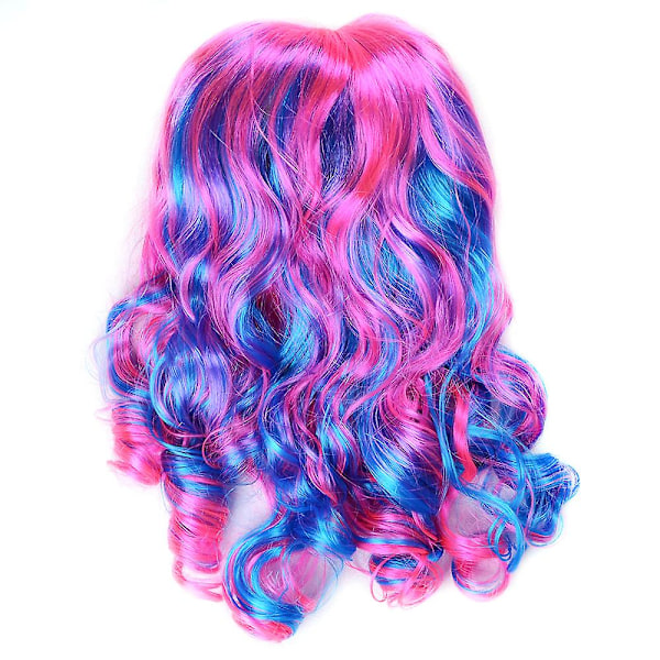 Børns piger Ombre lange krøllede parykker bølget hår efterkommere 3 Cosplay paryk Ombre
