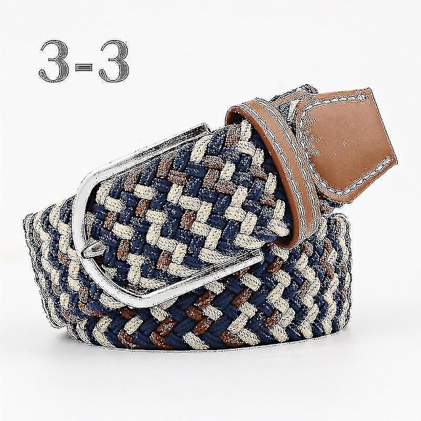 Miesten vyöt syntymäpäivälahja vyötärönauha punos klassinen solki vyötärönauha säädettävä sekoitettu 3 väriä Beige Coffee Blue