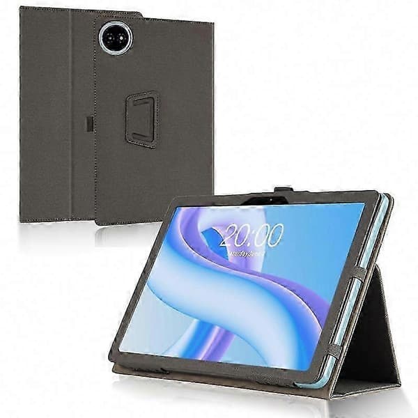 DOOGEE A9/A9 Pro 10,1 tums surfplatta läderfodral stötsäkert skydd med stativ Svart