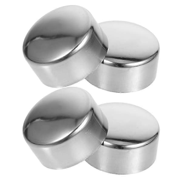 Runde Håndløper Endestykker 50mm Rustfritt Stål Hjemmeskinne Deksel Sikker 4 Stk Silver