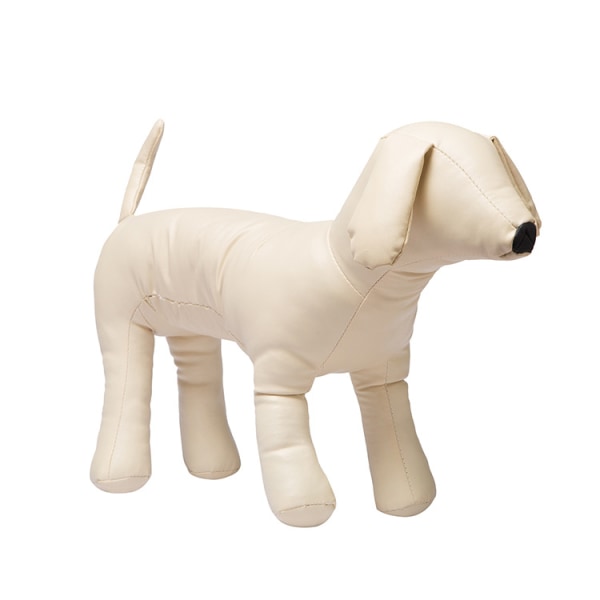 Læder Hunde Mannequiner Stående Stilling Hunde Modeller Legetøj Kæledyr Dyr Shop Display Mannequin Hvid L