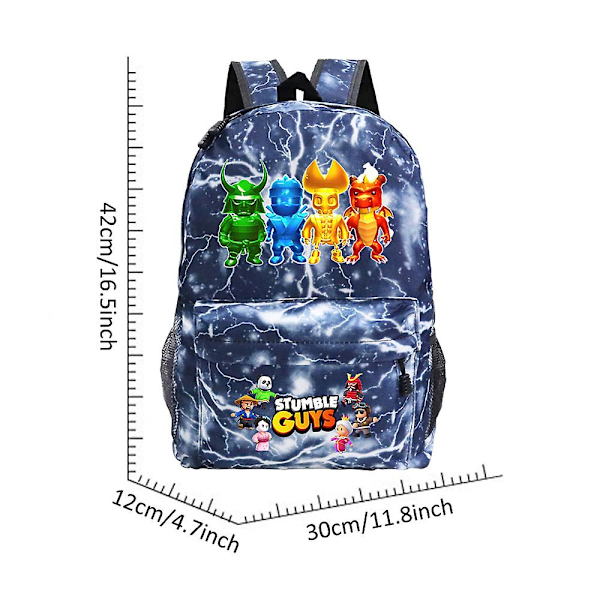 Stumble Guys -reppu lapsille, pojille, tytöille, opiskelijoille, koululaukku, kirjakassi, lasten läppärilaukku, reppu B