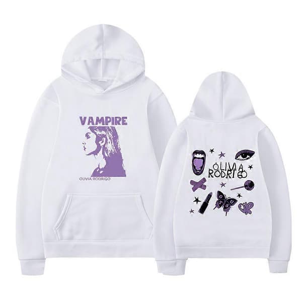 Guts Olivia Rodrigo Hættetrøje Efterår Og Vinter Olivia Rodrigo SNNGV Light purple and white S