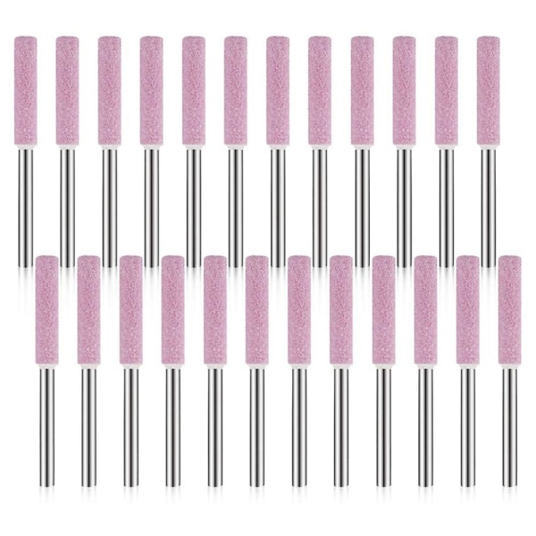 24-pack motorsågsslip Slipstenar Poleringsslipverktyg för motorsågsslip 3x4,8 mm Pink