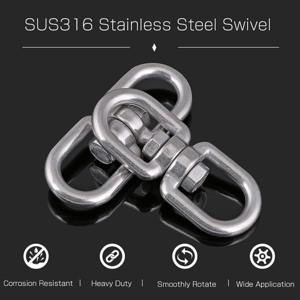 Rostfrie svingbare løkker i rustfritt stål, hengende svingbare løkker, dobbel løkke E
