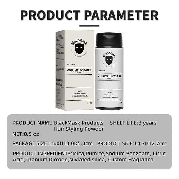 BlackMask Hårstylingpudder, Volumpudder gir umiddelbart tekstur og volum 40g 2pcs