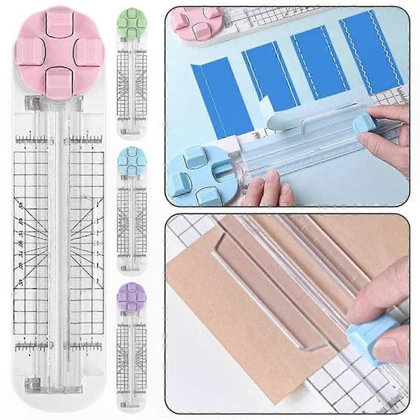 4-i-1 papirkutter for scrapbooking og gratulasjonskort Blue