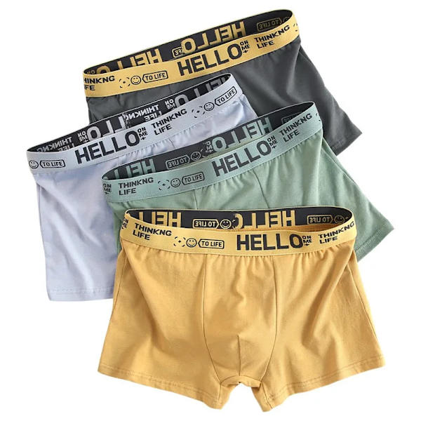 6 kpl Miesten Alusvaatteet Miesten Puuvillaiset Alushousut Miesten Puuvillaiset Alushousut Shortsit Hengittävät Boxerit Mukavat Pehmeät Pluskoko Sekaväriset Mixed color M 40-45kg
