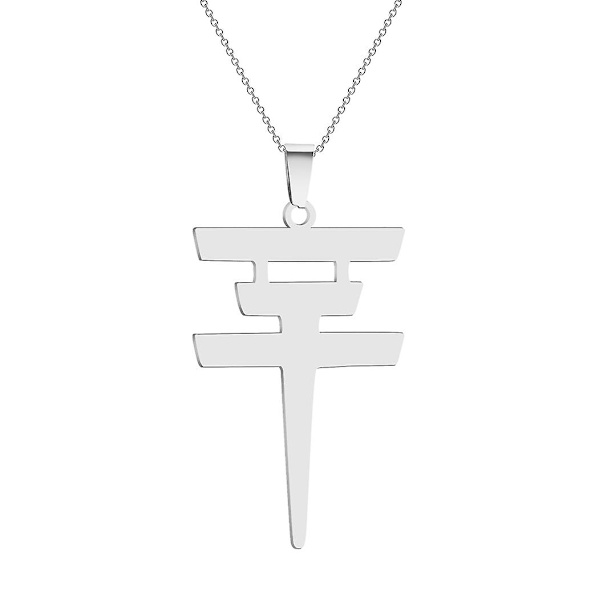 Cxwind Tokio Hotel Halsband Rostfritt stål Tokio Hotel Pendant Logo Bill Kaulitz Logo Symbol Halsband Silver