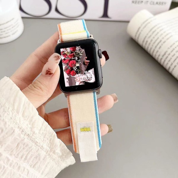 Lämplig för Apple Watch S7applewatchs8 Nylon Ultra Canvas 49mm45mm Wild Diameter Band 41m Milky White 42 44 45 49mm