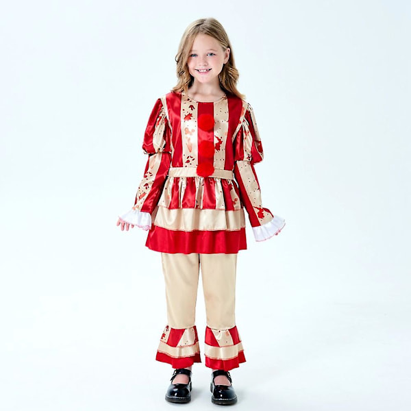 Kuuma Halloween-klovnin paluu Penny Wise Cosplay-asu Klovni Lapset Tyttö Wea M