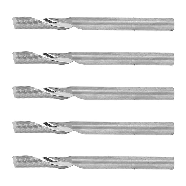 5 stk. spiralfræser i wolframstål til træbearbejdning, 3,175 x 12 mm