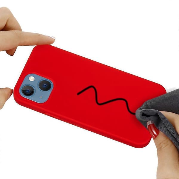 Silikon telefondeksel i ensfarget Red For iPhone 15