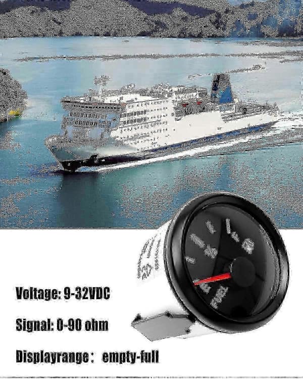 Bränslemätare 0-90 Ohm för Yacht och Båt, Digital Display med LED-bakgrundsbelysning