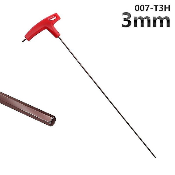 3/4/5/6/8mm Allen-nøkler Håndverktøy Sekskantsett Ekstra Lang Type Hex-nøkler Sett T-håndtak Flatt Skiftenøkkel Reparasjon 3mm