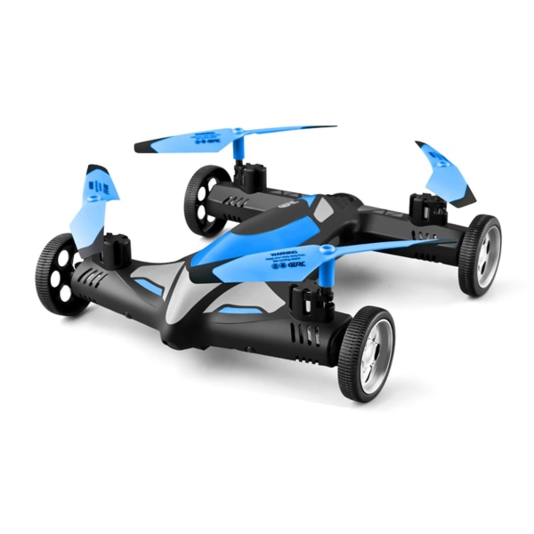 Dronerydning Droneflyvende biler Quadcopter luftjord med fjernbetjening Bil med 360 rullende, Speed ​​Led-lys Blue