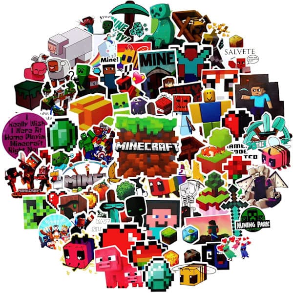 100 kpl Minecraft-tarroja, autotarroja, Minecraft-tarroja, pommi-mix-tarroja