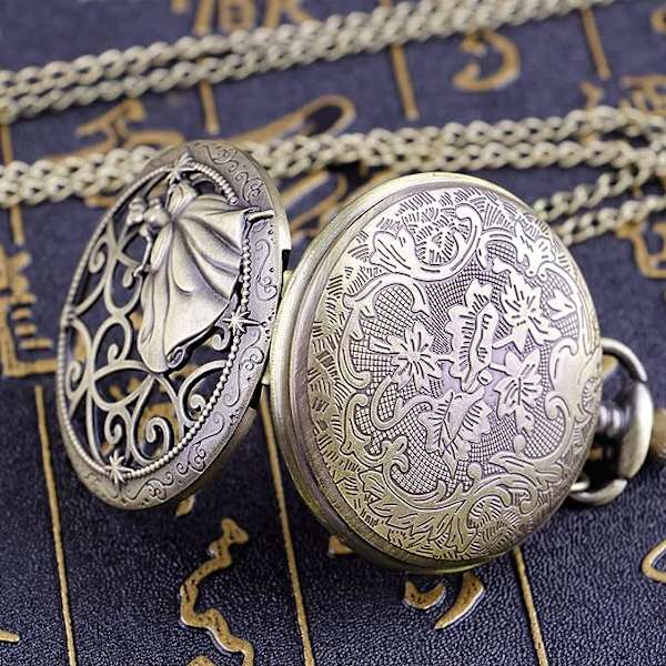 Alice in Wonderland lommeur med tema bronze kvarts Steampunk lommeure Fødselsdagsjulegave til børn