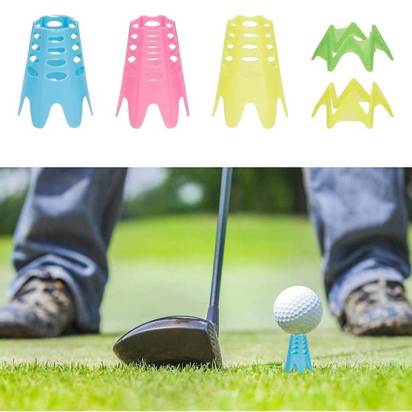 Golf Simulator Tees, 18 stk Innendørs Golf Mat Tees Plastic Practice, høye + korte As shown