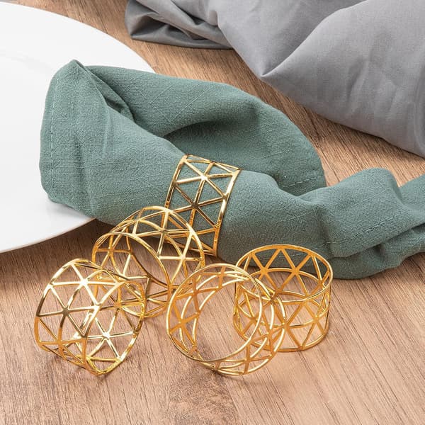 12-pack – Servettringar, Guld Servettringar Set med 12, Högtidsservetter