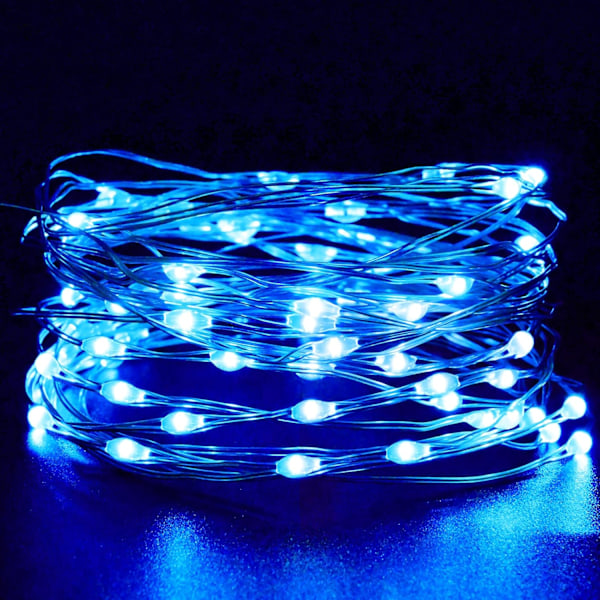 Blå eventyrlys, 3M/10ft 30LED Halloween-dekorasjonslys, oransje batteridrevne lysstrenger for Halloween, juledekorasjoner Blue