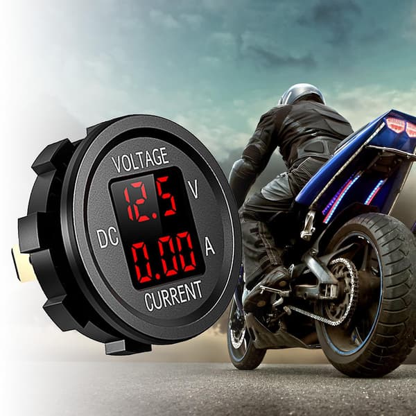 Digital Voltmeter Amperemeter Universal Hög Precision Dubbel LED-display 12-24v Bilspänningsströmövervakningspanel för bil Green