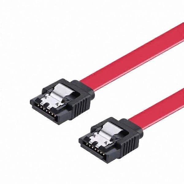 Rød flat SATA III-kabel for rask SSD HDD-lagringsdatautveksling mellom datasystemer