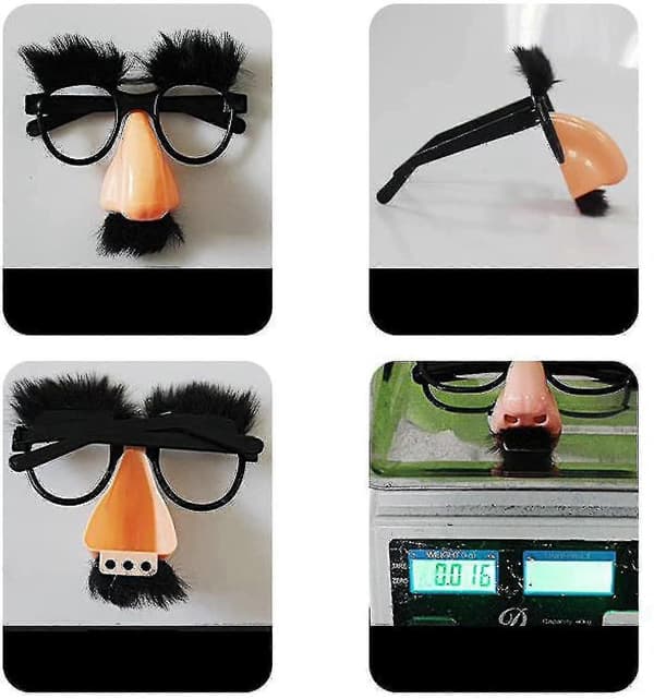 Forkledningsbriller med nese, øyenbryn, bart, Halloween-rekvisitter, 2 stk. A