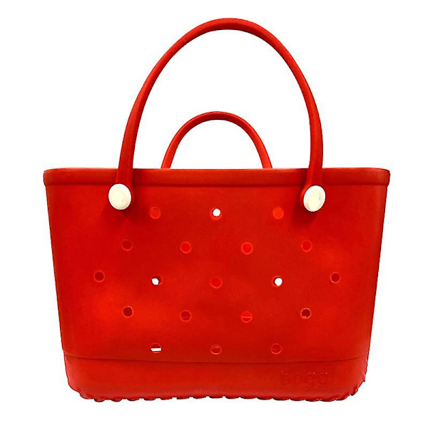 Gummipåse Bogg Style Hål Vattentät Slitstark Oversize Silikon Beach Tote Ny 2024 red